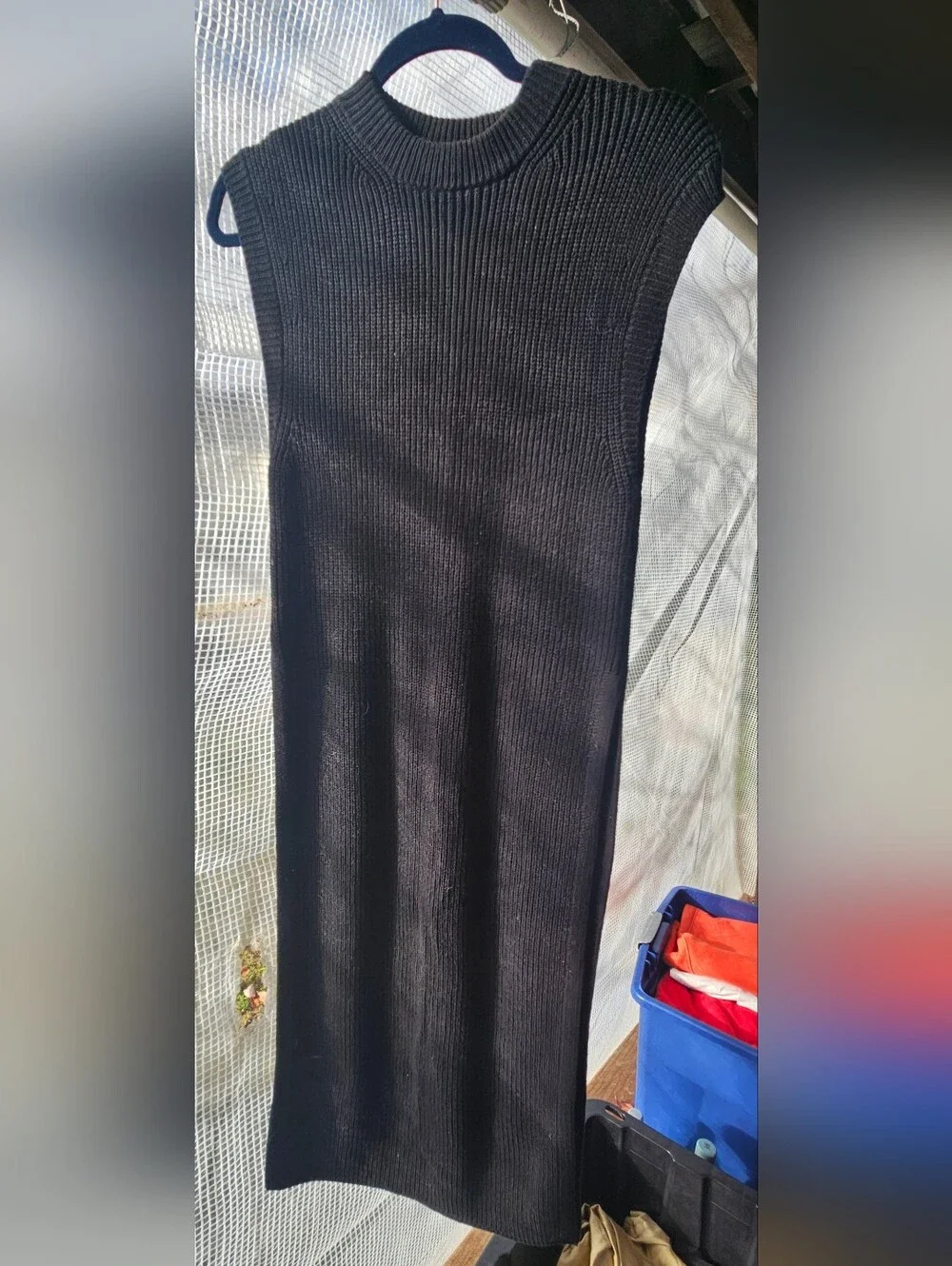 H&M Black Ribbed Knit Maxi Tunick